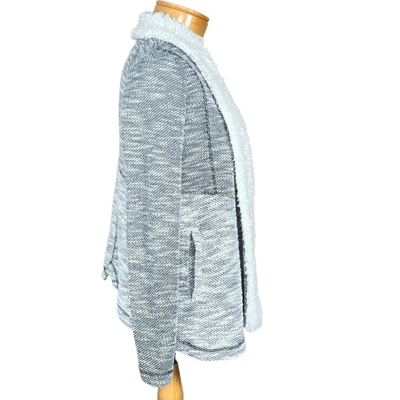 Jack BB Dakota Faux Sherpa Trimmed Tweed Open Front Jacket XS - Picture 8 of 12